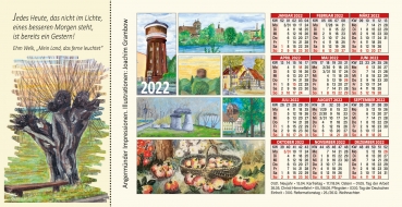 WENIGE RESTEXEMPLARE     Angermünder Impressionen 2022. Maxi-Kalenderpostkarte mit Lesezeichen